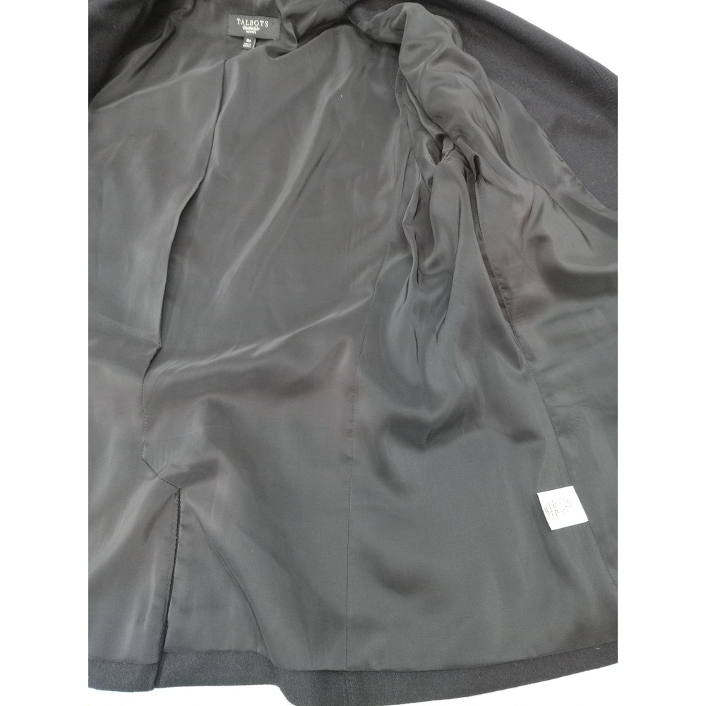 Talbots Blazer Jacket Womens 16P Double Breasted Black Wool Blend Professional - Picture 3 of 10